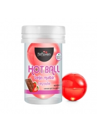 Лубрикант на масляной основе Hot Ball Beija Muito с ароматом шоколада и клубники (2 шарика по 3 гр.) - HotFlowers - купить с доставкой в Элисте