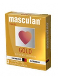 Презервативы Masculan Ultra Gold с золотым напылением и ароматом ванили - 3 шт. - Masculan - купить с доставкой в Элисте