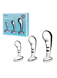 Набор из 3 стальных стимуляторов простаты Stainless Steel P-spot Training Set - b-Vibe - в Элисте купить с доставкой