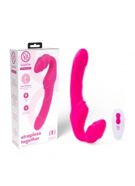 Розовый безремневой страпон на радиоуправлении Strapless Together - 22 см. - Together Toy - купить с доставкой в Элисте