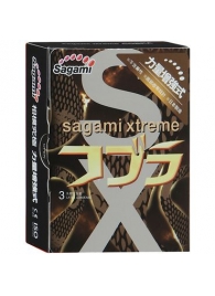 Суженные к основанию презервативы Sagami Xtreme COBRA - 3 шт. - Sagami - купить с доставкой в Элисте