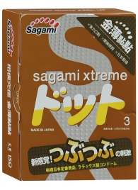 Презервативы Sagami Xtreme FEEL UP с точечной текстурой и линиями прилегания - 3 шт. - Sagami - купить с доставкой в Элисте