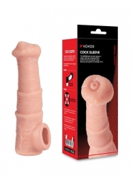 Телесная фантазийная насадка на член Cock Sleeve Size M - KOKOS - в Элисте купить с доставкой