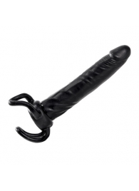 Чёрная насадка-фаллос для двойного проникновения INFLATABLE DILDO SLIM DONG  - 13,5 см. - Toyz4lovers - в Элисте купить с доставкой