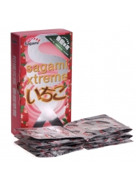 Презервативы Sagami Xtreme Strawberry c ароматом клубники - 10 шт. - Sagami - купить с доставкой в Элисте