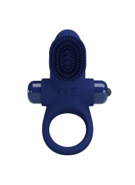 Синее эрекционное виброкольцо в клиторальной щеточкой - Baile - в Элисте купить с доставкой