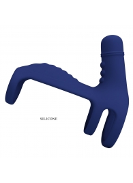 Синяя вибронасадка на пенис Vibrating Penis Sling - Baile - в Элисте купить с доставкой