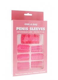Набор из 7 розовых насадок на пенис ONE-A-DAY PENIS SLEEVES PINK - Seven Creations - в Элисте купить с доставкой