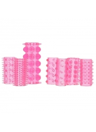 Набор из 7 розовых насадок на пенис ONE-A-DAY PENIS SLEEVES PINK - Seven Creations - в Элисте купить с доставкой