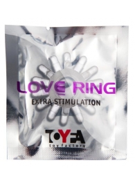 Прозрачное гелевое эрекционное кольцо с шипиками - Toyfa Basic - в Элисте купить с доставкой