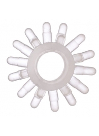 Прозрачное гелевое эрекционное кольцо с шипиками - Toyfa Basic - в Элисте купить с доставкой