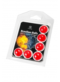 Набор из 6 шариков с массажным маслом Brazilian Balls с охлаждающим и разогревающим эффектом - Secret Play - купить с доставкой в Элисте