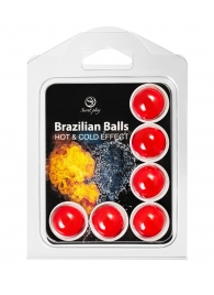 Набор из 6 шариков с массажным маслом Brazilian Balls с охлаждающим и разогревающим эффектом - Secret Play - купить с доставкой в Элисте