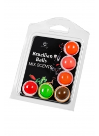 Набор из 6 шариков с ароматизированными массажными маслами Brazilian Balls - Secret Play - купить с доставкой в Элисте