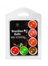 Набор из 6 шариков с ароматизированными массажными маслами Brazilian Balls - Secret Play - купить с доставкой в Элисте