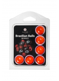 Набор из 6 шариков с массажным маслом Brazilian Balls с ароматом ягод - Secret Play - купить с доставкой в Элисте