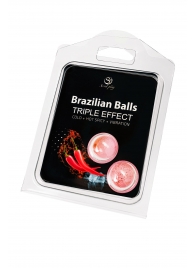 Набор из 2 шариков с массажным маслом Brazilian Balls с тройным эффектом - Secret Play - купить с доставкой в Элисте