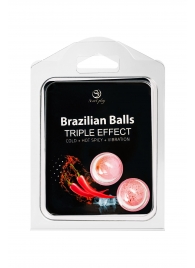 Набор из 2 шариков с массажным маслом Brazilian Balls с тройным эффектом - Secret Play - купить с доставкой в Элисте