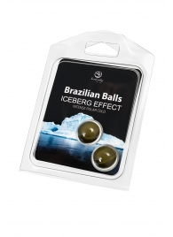 Набор из 2 шариков с массажным маслом Brazilian Balls с ледяным эффектом - Secret Play - купить с доставкой в Элисте