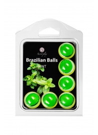 Набор из 6 шариков с массажным маслом Brazilian Balls с ароматом мяты - Secret Play - купить с доставкой в Элисте