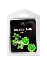 Набор из 2 шариков с массажным маслом Brazilian Balls с ароматом мяты - Secret Play - купить с доставкой в Элисте