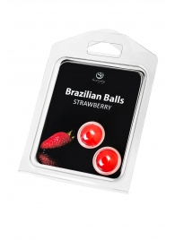 Набор из 2 шариков с массажным маслом Brazilian Balls с ароматом клубники - Secret Play - купить с доставкой в Элисте