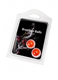 Набор из 2 шариков с массажным маслом Brazilian Balls с ароматом вишни - Secret Play - купить с доставкой в Элисте