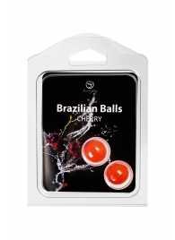 Набор из 2 шариков с массажным маслом Brazilian Balls с ароматом вишни - Secret Play - купить с доставкой в Элисте