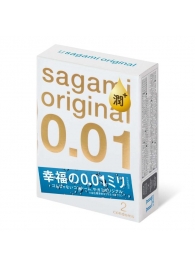 Увлажнённые презервативы Sagami Original 0.01 Extra Lub - 2 шт. - Sagami - купить с доставкой в Элисте