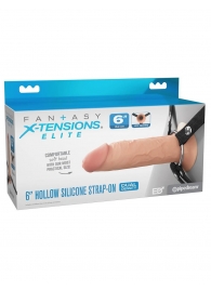 Полый страпон на ремнях 6’’ Hollow Silicone Strap-on - Pipedream - купить с доставкой в Элисте