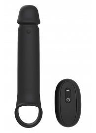 Черная насадка-удлинитель с вибрацией Vibrating Extender With Remote - Dream Toys - в Элисте купить с доставкой