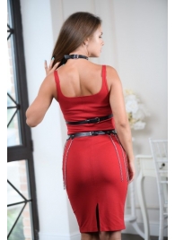 Черно-серебристая портупея-юбка plus size с цепочками - БДСМ Арсенал - купить с доставкой в Элисте