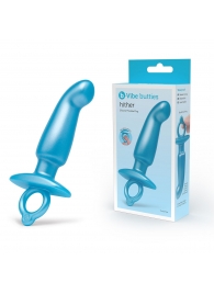 Голубая анальная пробка для массажа простаты Hither Silicone Prostate Plug - 14,3 см. - b-Vibe - в Элисте купить с доставкой