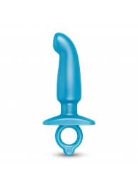 Голубая анальная пробка для массажа простаты Hither Silicone Prostate Plug - 14,3 см. - b-Vibe - в Элисте купить с доставкой