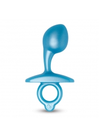 Голубая анальная пробка для массажа простаты Bulb Silicone Prostate Plug - 10,7 см. - b-Vibe - в Элисте купить с доставкой