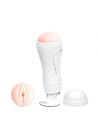 Мастурбатор-вагина Flora White с присоской и 12 режимами вибрации - Baile - в Элисте купить с доставкой