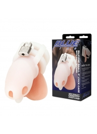 Белая клетка для пениса Silicone Small 2 in Cock Cage With Ball Divider - BlueLine - купить с доставкой в Элисте