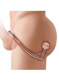 Кольцо на пенис с анальным стимулятором Stainless Steel Anal Hook   Cock Ring - BlueLine - в Элисте купить с доставкой