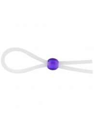 Прозрачное лассо с фиолетовой бусиной SILICONE COCK RING WITH BEAD LAVENDER - NMC - в Элисте купить с доставкой