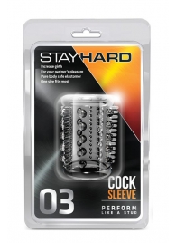 Прозрачная насадка с шипами и шишечками STAY HARD COCK SLEEVE 03 CLEAR - Blush Novelties - в Элисте купить с доставкой