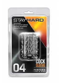 Прозрачная насадка с бороздками STAY HARD COCK SLEEVE 04 CLEAR - Blush Novelties - в Элисте купить с доставкой