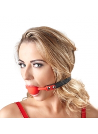 Силиконовый кляп-шар на чёрных ремешках Red Gag silicone - Orion - купить с доставкой в Элисте