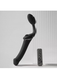 Черный безремневой вибрострапон Strap-On-Me Multi Orgasm Size XL - Strap-on-me - купить с доставкой в Элисте