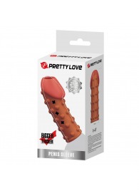 Телесная открытая насадка на пенис с бугорками - 19,8 см. - Baile - в Элисте купить с доставкой