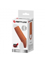 Телесная насадка на пенис с ребрышками и подхватом мошонки - Baile - в Элисте купить с доставкой