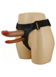 Темно-бежевый фаллопротез для двойного проникновения - 17,5 см. - Baile - купить с доставкой в Элисте