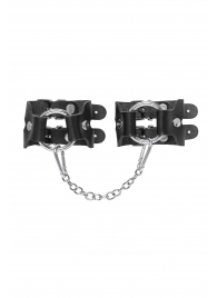 Черные кожаные наручники-браслеты из двух ремешков - Pecado - купить с доставкой в Элисте