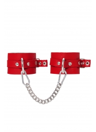 Красные мягкие кожаные оковы с люверсами - Pecado - купить с доставкой в Элисте