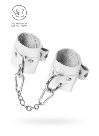 Белые мягкие кожаные наручники с люверсами - Pecado - купить с доставкой в Элисте