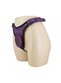 Фиолетовые трусики харнесс с платформой Caludio III - Baile - купить с доставкой в Элисте